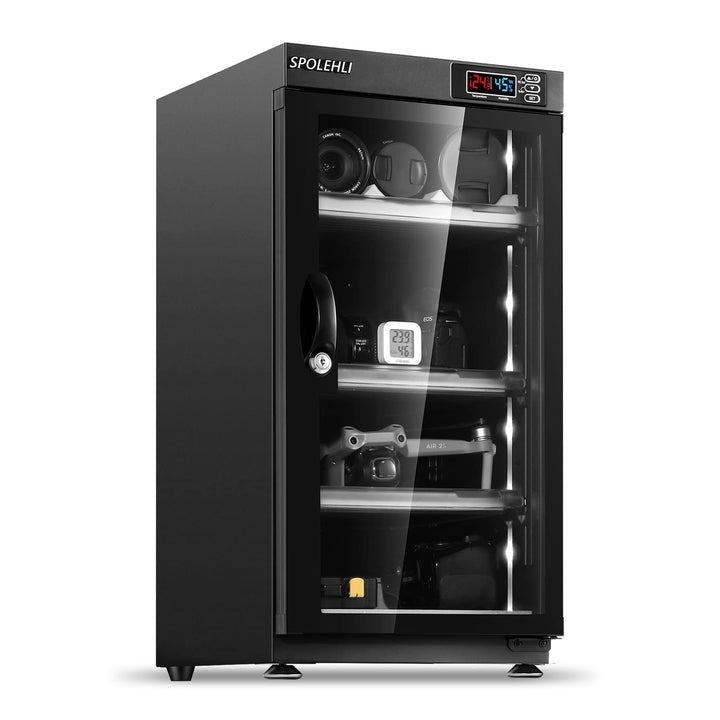 Spolehli Trockenschrank Kamera Digital Control Luftentfeuchter 55L Elektronische Trockenbox mit LED-