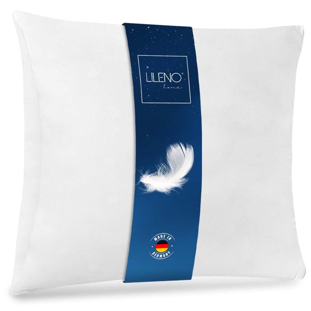 LILENO HOME Federkissen 80x80 cm [1er Set] - Kissen 80 x 80 cm aus Federn als Kopfkissen, Schlafkiss