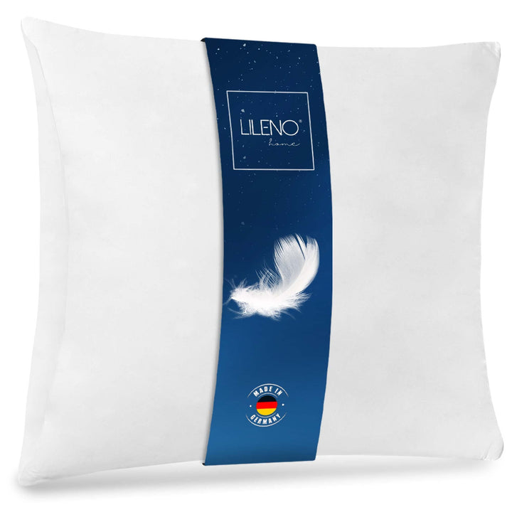 LILENO HOME Federkissen 80x80 cm [1er Set] - Kissen 80 x 80 cm aus Federn als Kopfkissen, Schlafkiss