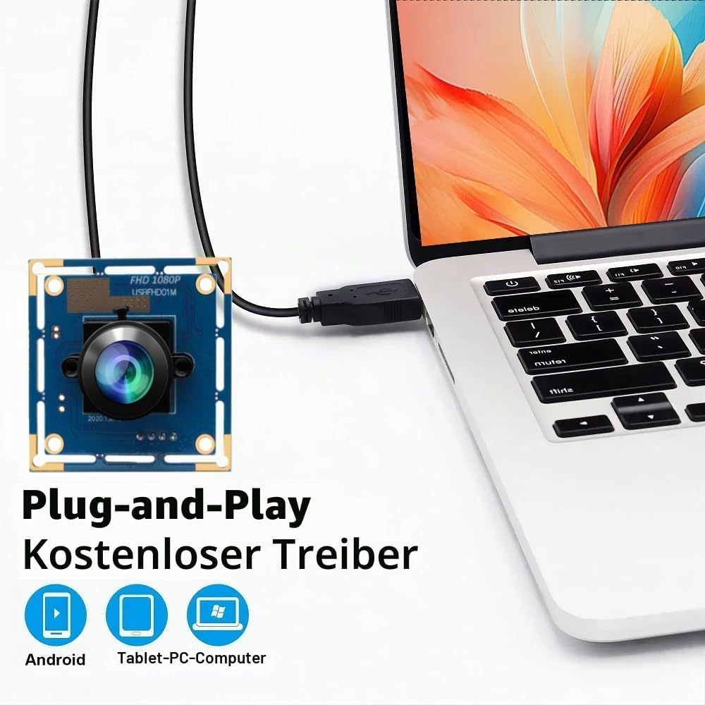 1080P Full HD Fisheye USB Kameramodul,180 Grad Weitwinkel objektiv, 1080P 30 fps/720P 60 fps/480 100