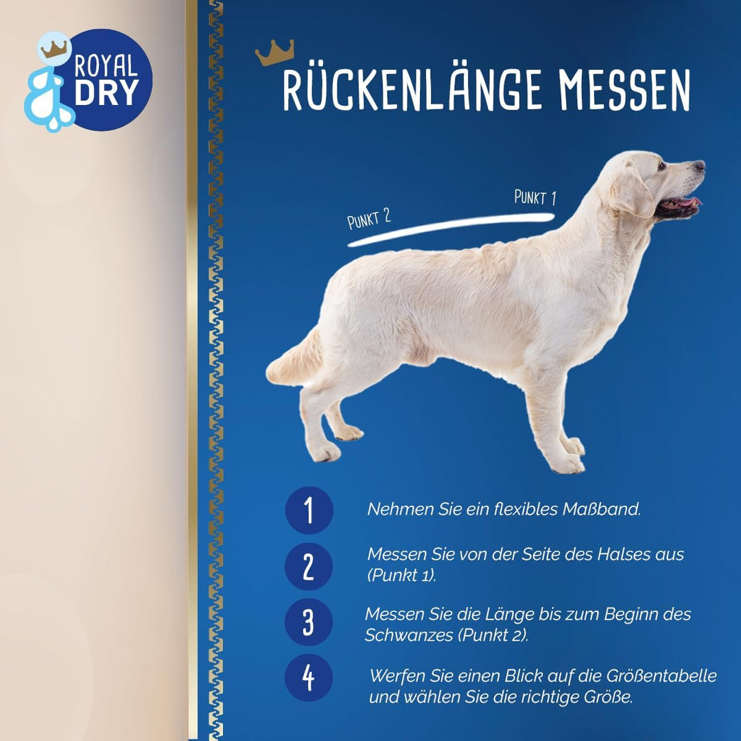 Doggybag - Mikrofaser-Hundetrockenbeutel - L - Rückenlänge 75 cm - Hundehandtuch - Extra SaugfäHig u
