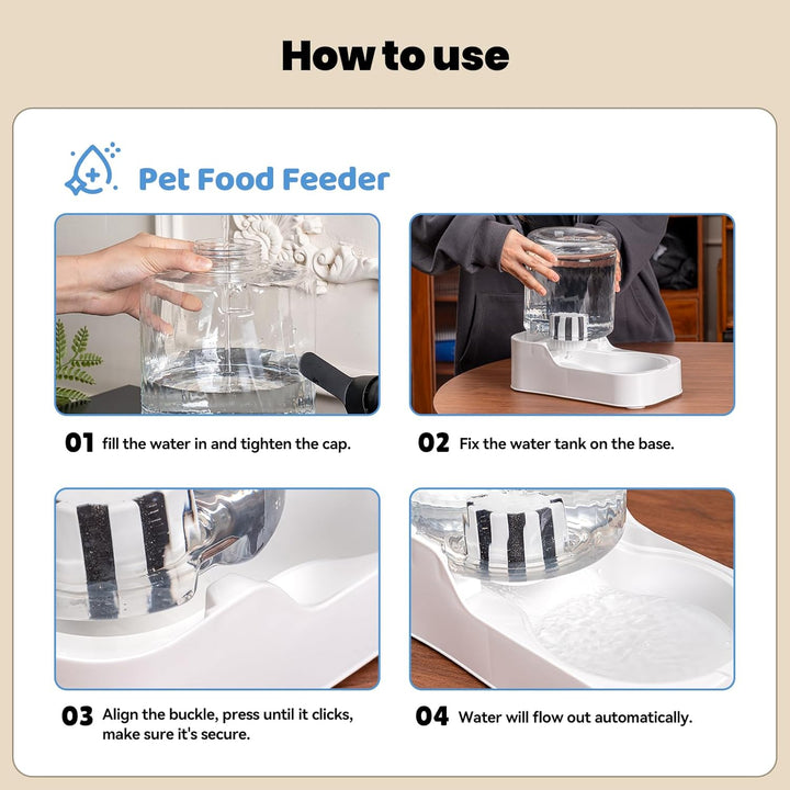 JUNSPOW Automatischer Katzen-Wasserspender, Hund Wassernapfspender Einstellbare Wasserspender, Auto