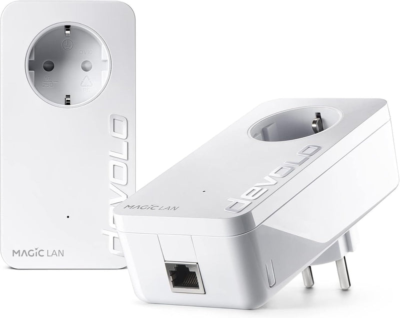 devolo 8413 Magic 2 LAN Starter Kit, LAN Powerline Adapter -bis 2.400 Mbit/s, ideal für Gaming & Hom