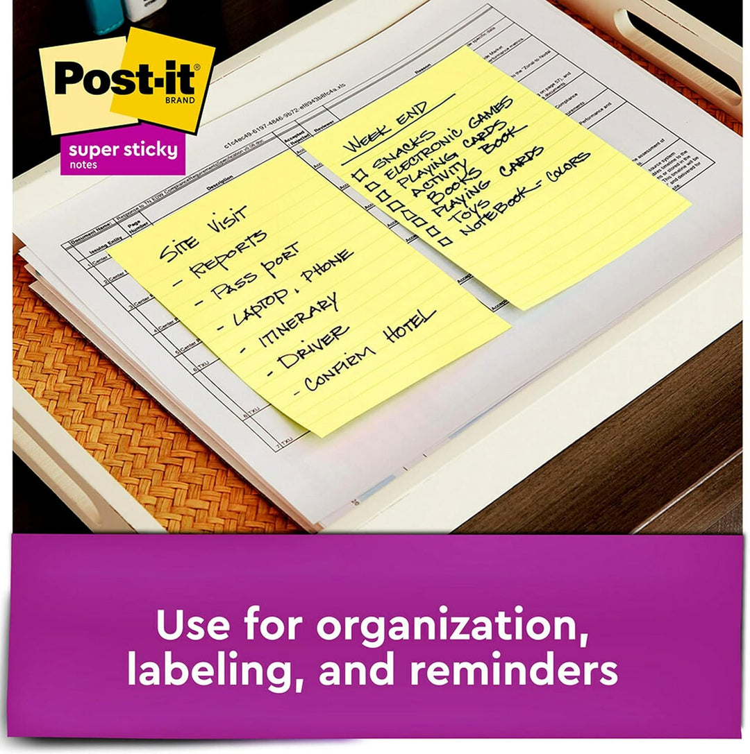 Post-it Super Haftnotizen, 10,2 x 15,2 cm, 3 Blöcke, 2 x die Klebekraft, Kanariengelb, recycelbar (6