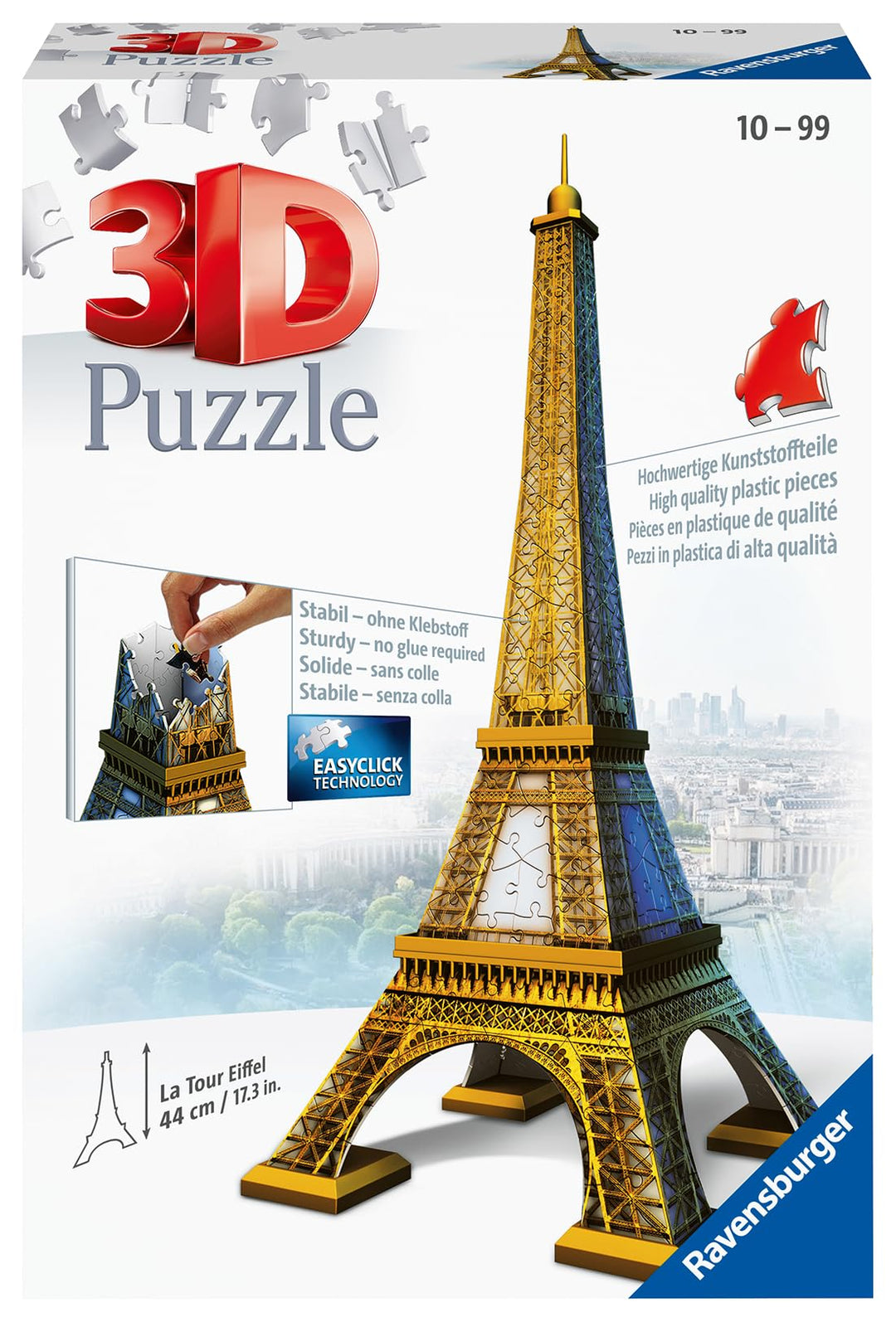 Ravensburger Kinderpuzzle 12556 Heart Ravensburger 12556-Eiffelturm 3D Puzzle-Bauwerke, 216 Teile,