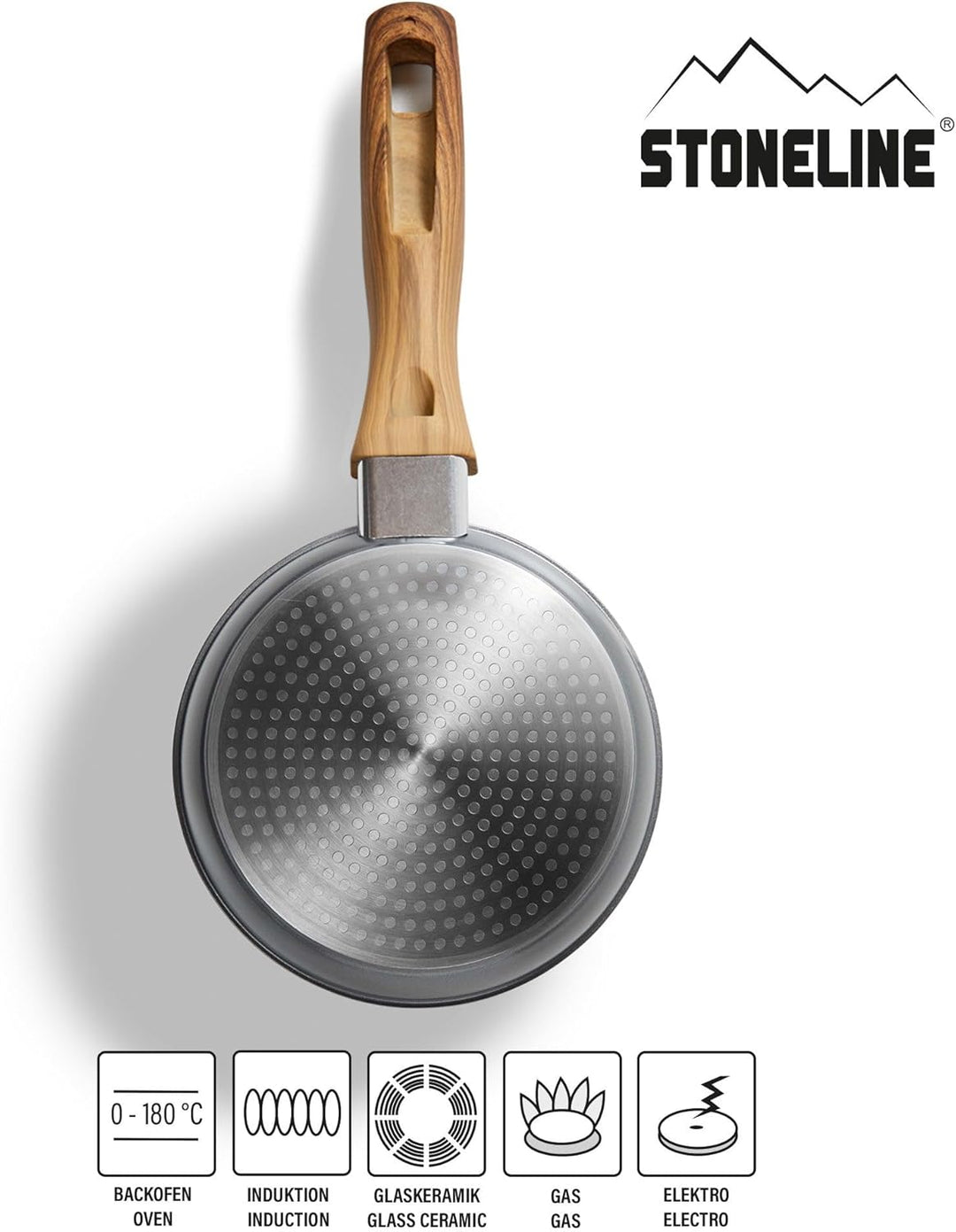 STONELINE Back to Nature Bratpfanne, 16 cm, antihaftbeschichtete Pfanne mit echten Steinpartikeln, a