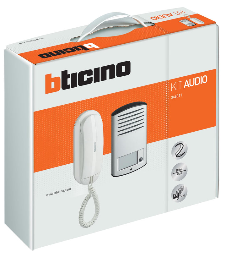 BTicino 366811 Gegensprechanlage mit 1 Hörer, 2 Kabel Einfamilie, Einfamilie