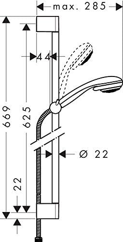 hansgrohe Crometta 85 Duschset 0,65m, 3 Strahlarten, Chrom 3 Strahlarten ohne Seifenschale 0,65m Set