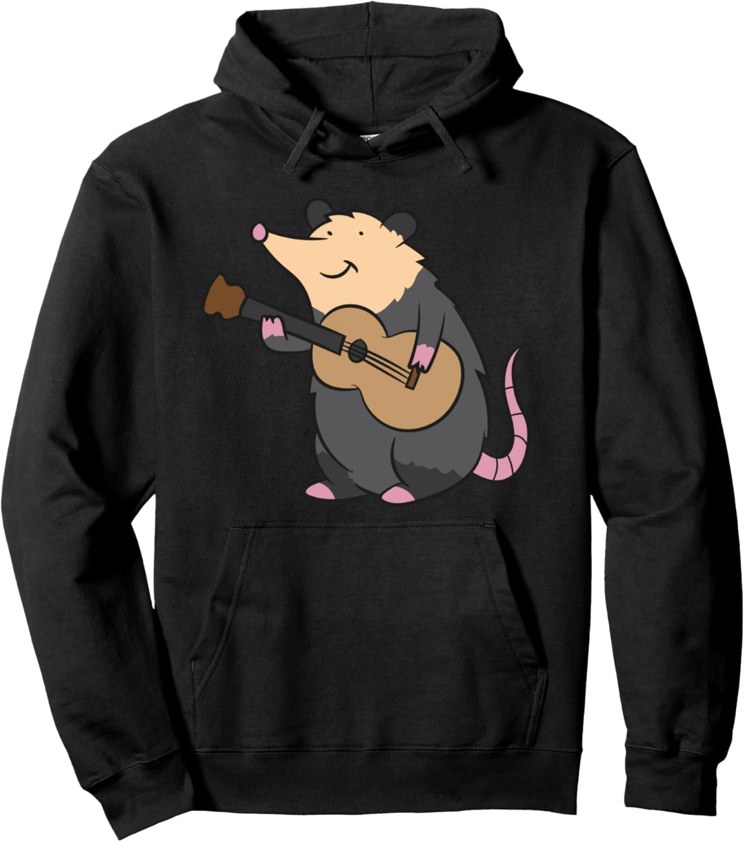 Opossum mit Gitarre Lustiges Opossum Pullover Hoodie