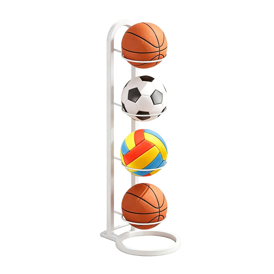 4 Stufiger Ballständer, Vertical Ball Aufbewahrung, Metall Ballhalterung Stehend, Ballhalterung Steh