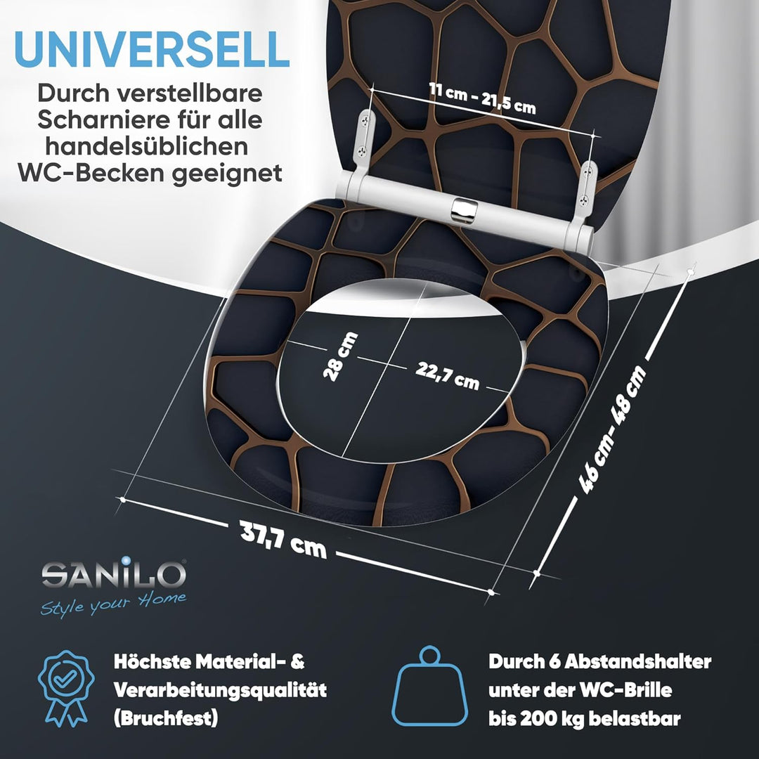 Sanilo WC Sitz mit Absenkautomatik, viele neue Toilettendeckel zur Auswahl, hochwertige Oberfläche,