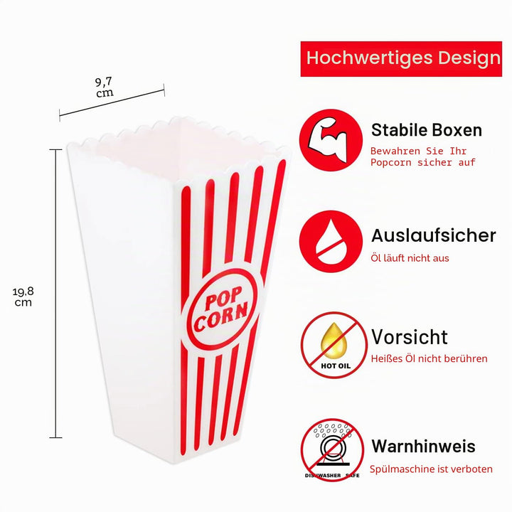 Novelty Place Kunststoff rot &amp; weiss gestreiften klassischen Popcorn-Behälter für Movie Night - 7,8