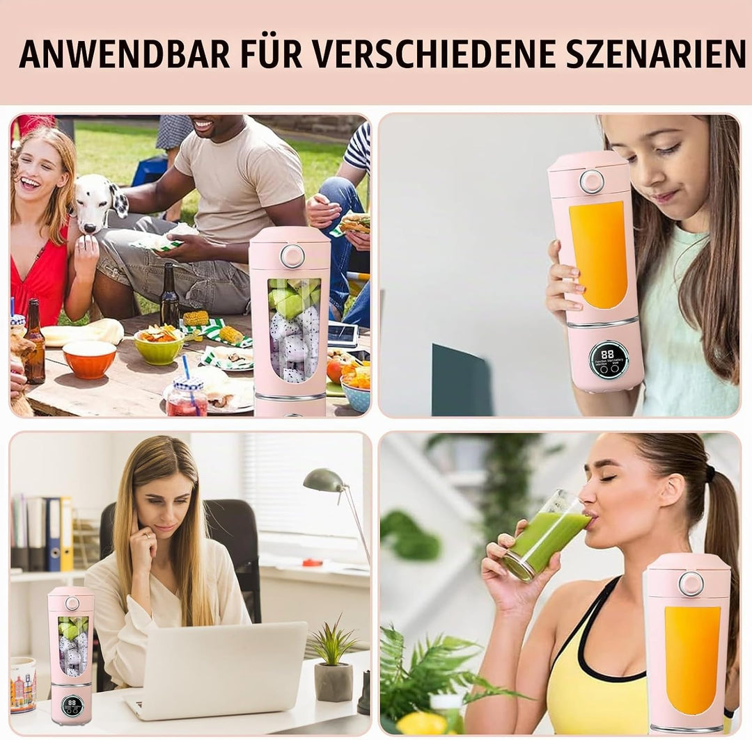 Tragbarer Mixer, 700 ml Maker to Go Mini-Standmixer mit 12-Klingen Edelstahl, Portable Blender USB A