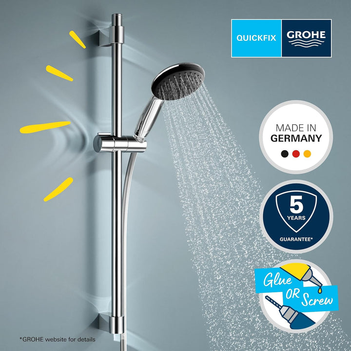 GROHE Vitalio 110, Duschset wassersparend, 8l pro Min (Brausestangenset mit: Duschkopf 1 Strahlart,