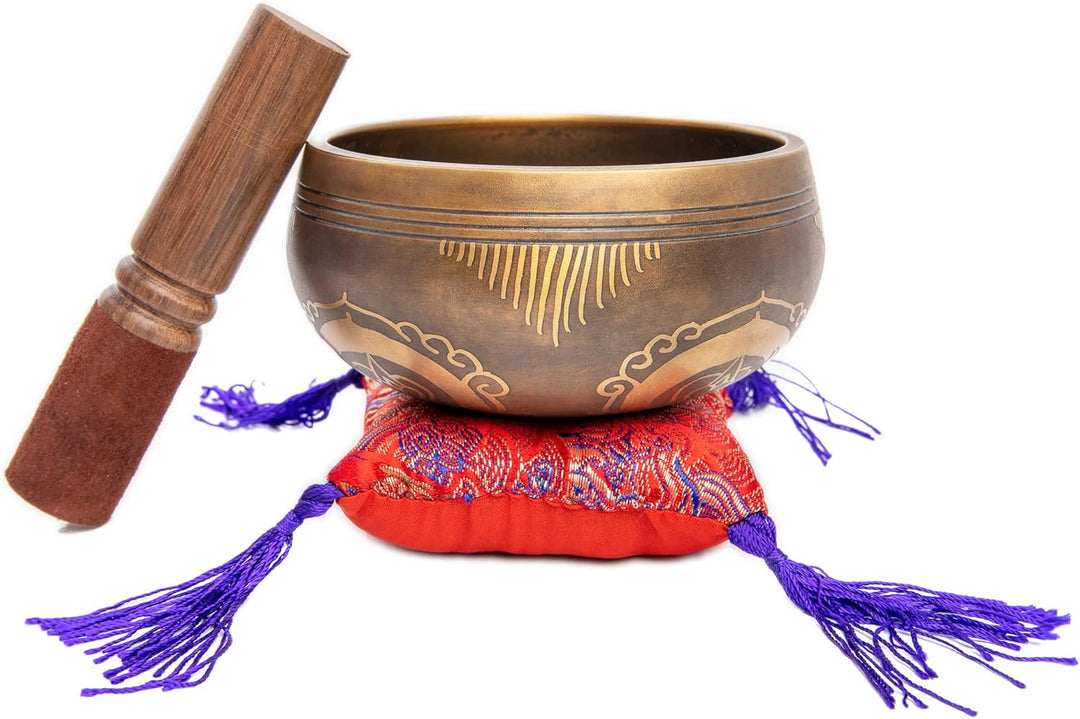 Tibetisches Klangschalen-Set, einfach zu spielen, authentisch, handgefertigt für Meditation, Klangch