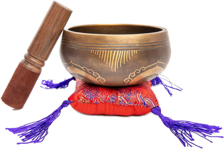 Tibetisches Klangschalen-Set, einfach zu spielen, authentisch, handgefertigt für Meditation, Klangch