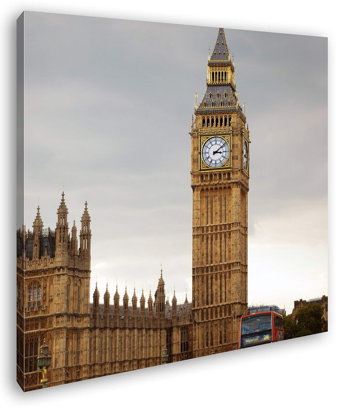 deyoli Big Ben in London Format: 70x70 als Leinwandbild, Motiv fertig gerahmt auf Echtholzrahmen, Ho