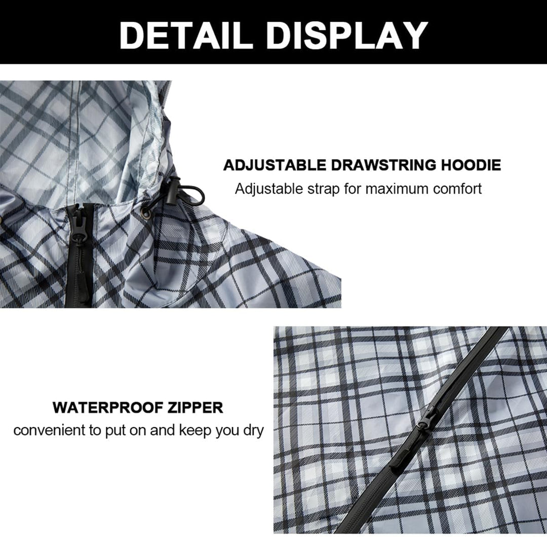 Regenponcho Damen/Herren Outdoor Jacket – Wasserdicht, Leicht & Packbar für Wandern, Camping Mit Kap