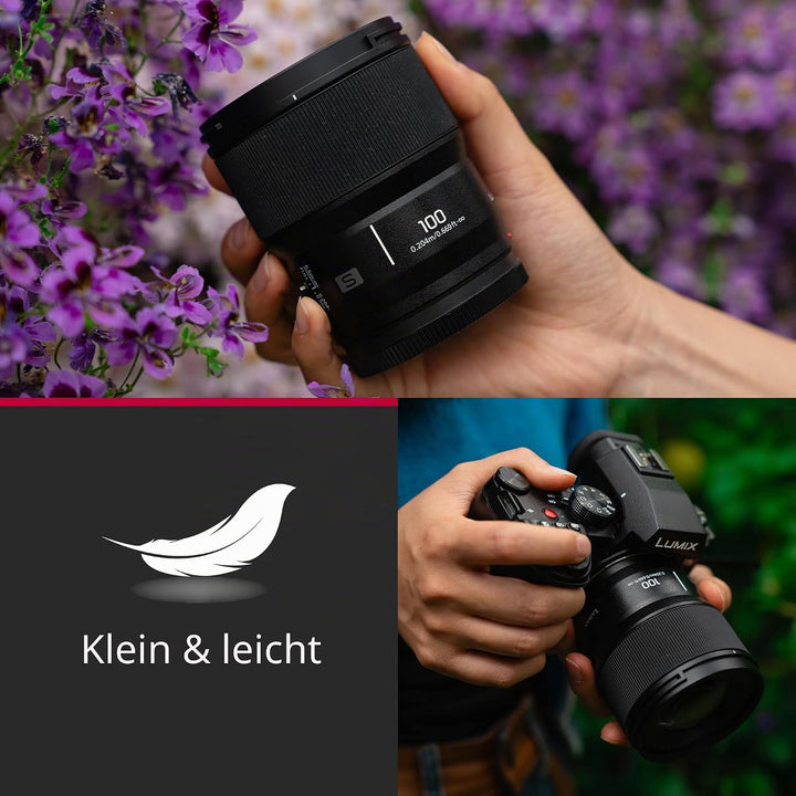 Panasonic Lumix S-E100: 100 mm F2.8 Makroobjektiv, Vollformat-Kameraobjektiv, kompaktes & leichtes D