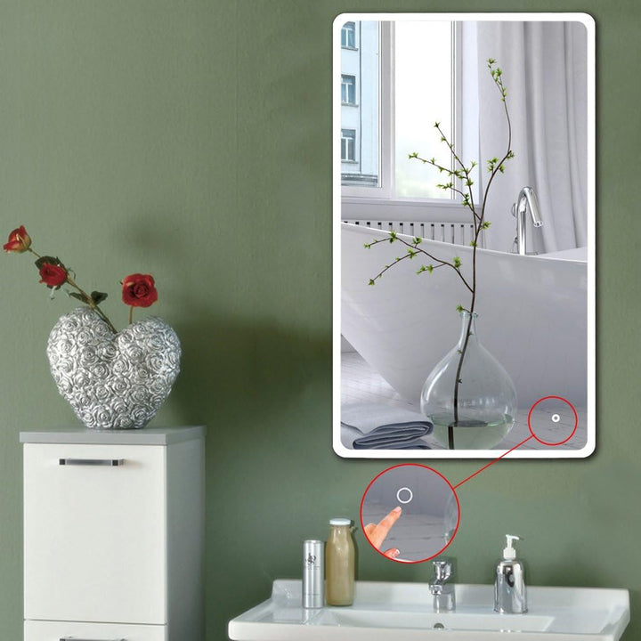 MUPAI Badspiegel LED Badezimmerspiegel Beleuchtet Bad Spiegel Wandspiegel Badezimmerspiegel mit Bele