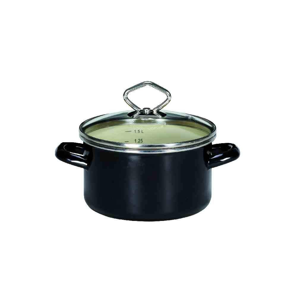 Karl Krüger 31724TR Triest Kochtopf Schwarz 24 cm Fleischtopf, Schwarz 24 cm Fleischtopf