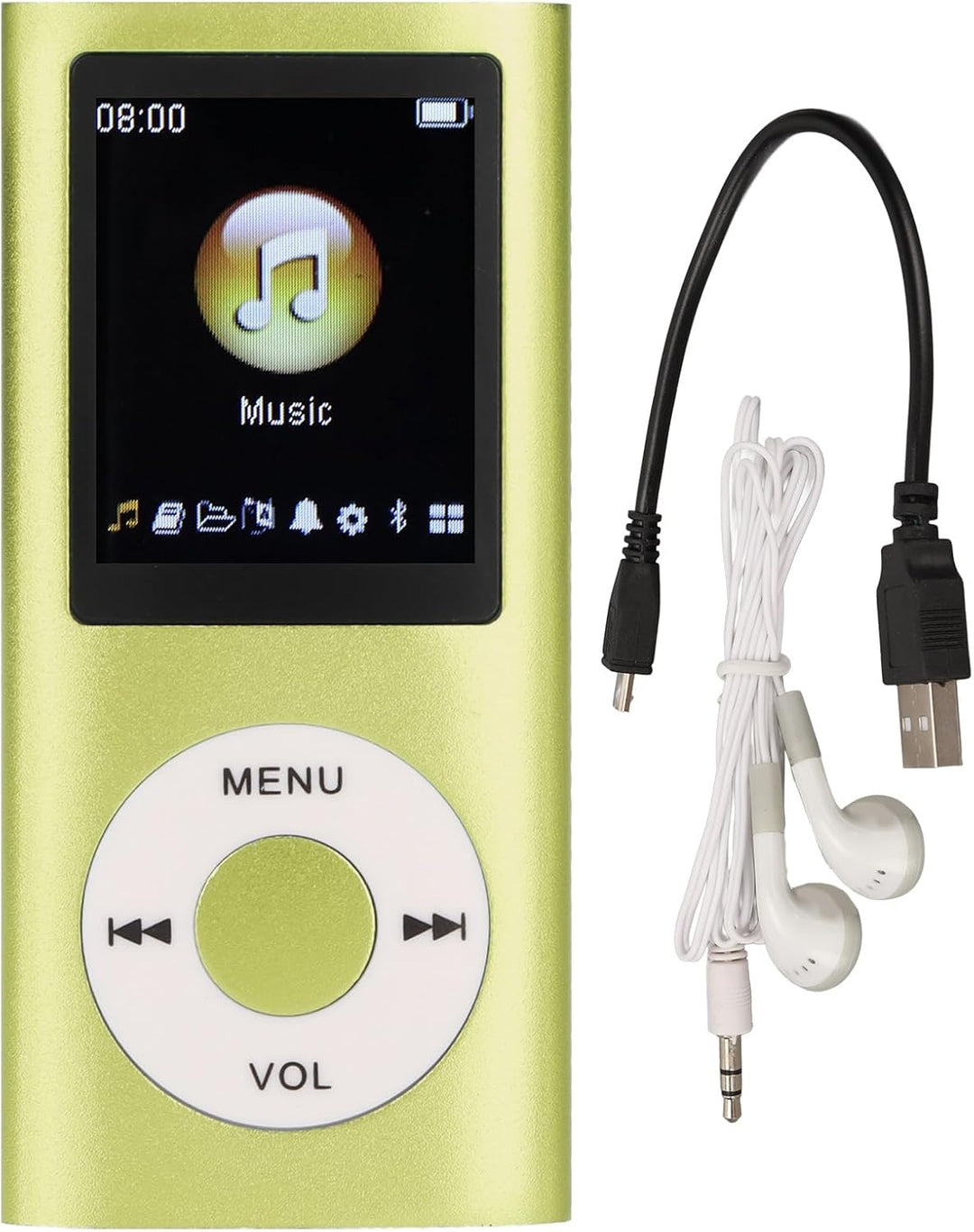 MP3-Player, Tragbarer Musik-Player mit 1,8-Zoll-LCD-Bildschirm, Verlustfreier HiFi-Sound, 200-mAh-Ak