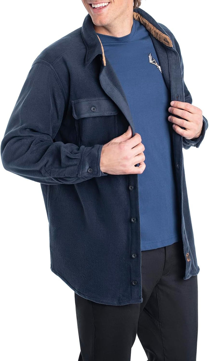 Legendary Whitetails Navigator Fleece-Herrenhemd mit Knopfleiste L Marineblau, L Marineblau