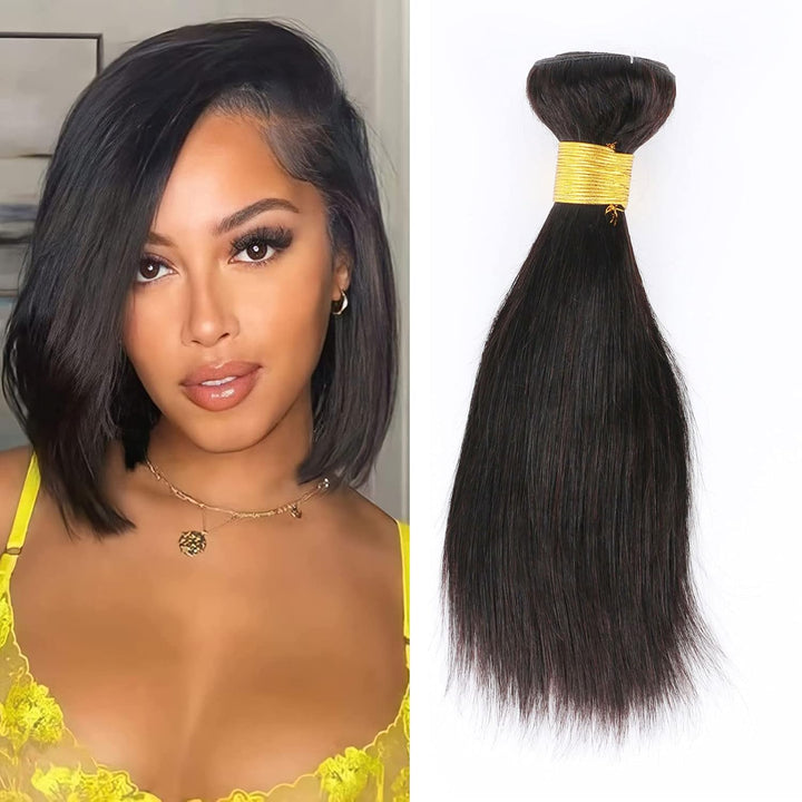 Huarisi 1 Bundle Human Hair Straight, 8 Zoll Brazilian Virgin Gerade Echthaar Bündel, 8a Unprocessed