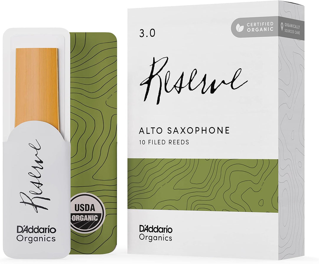 D'Addario Organisch Reserve Alto Saxophon-Stimmzungen - Saxophonrohre - Das erste und einzige Bio-Sc