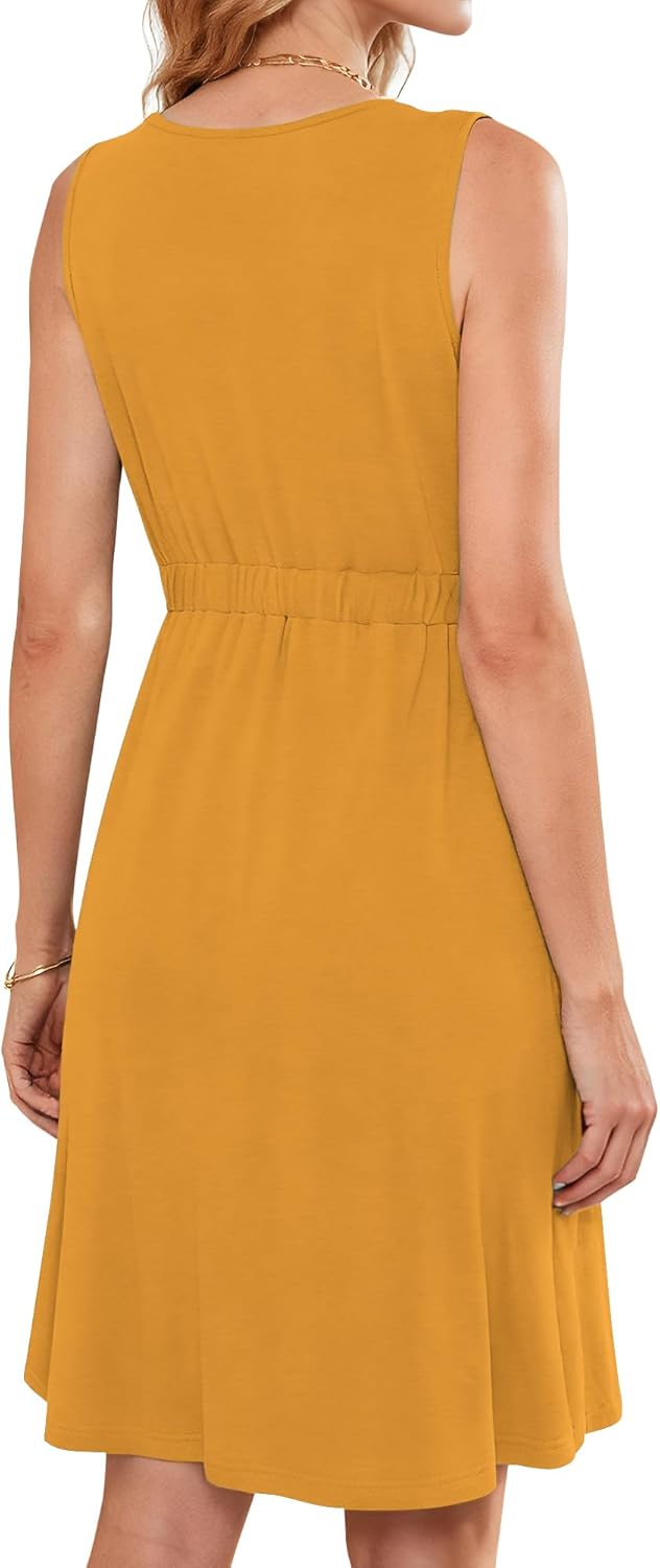 AUSELILY Sommerkleid für Damen S Gelb, S Gelb