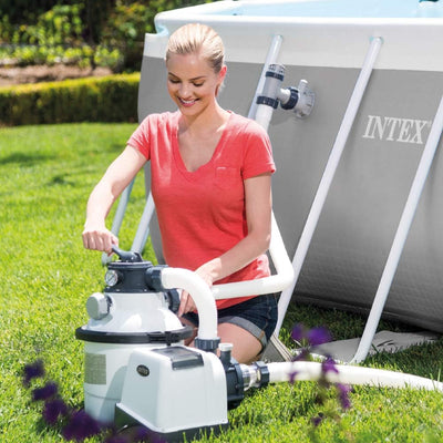 Intex 120 Volt Krystal Clear Salzwa-sser System-26668GS Salzwas-ser, Grau, Schwarz und Weiss, 41x34x