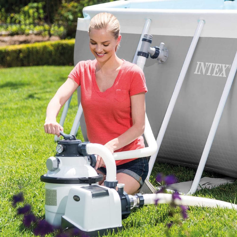 Intex 120 Volt Krystal Clear Salzwa-sser System-26668GS Salzwas-ser, Grau, Schwarz und Weiss, 41x34x