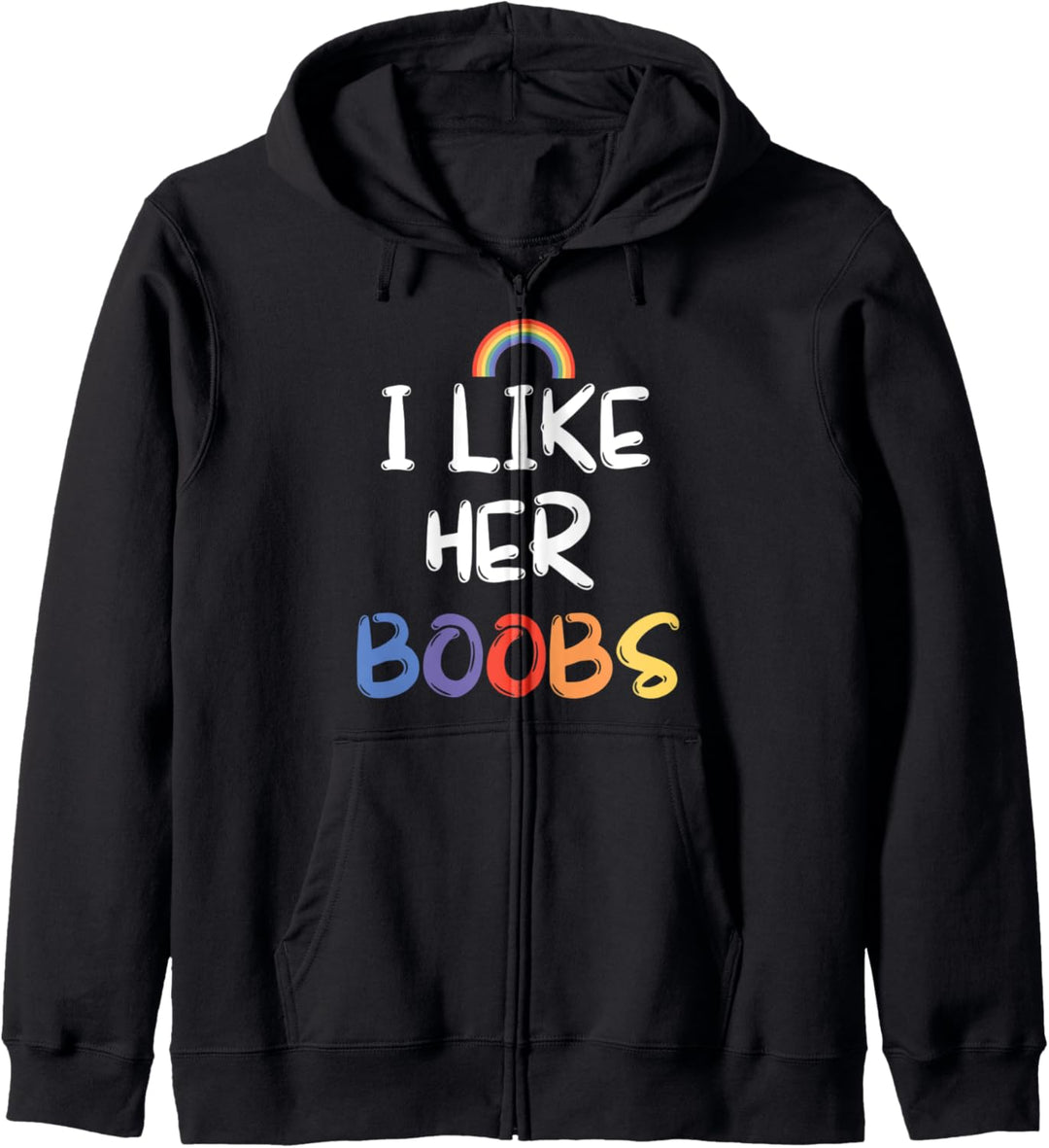 LGBT Lesbisch Matching Couple Kompliment I Like Her Boobs Kapuzenjacke