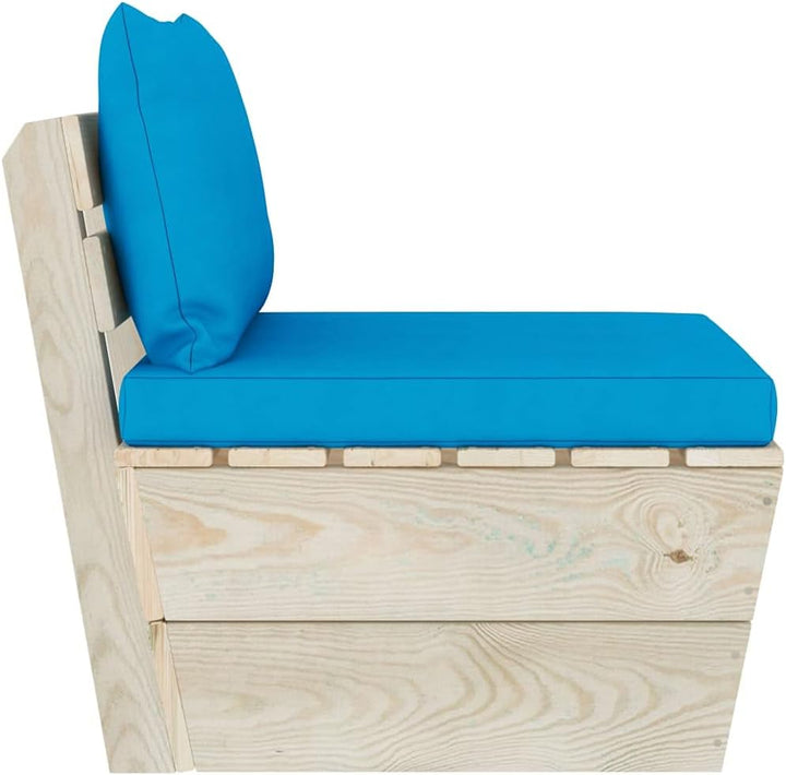 vidaXL Fichtenholz Imprägniert Garten Mittelsofa mit Kissen Palettensofa Sofa Palettenmöbel Gartenso