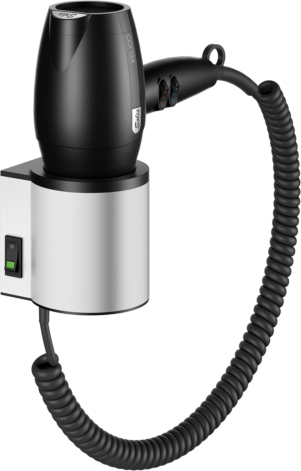 Keuco 14995170037 Haartrockner Plan mit Halter, silber-eloxiert/schwarzgrau