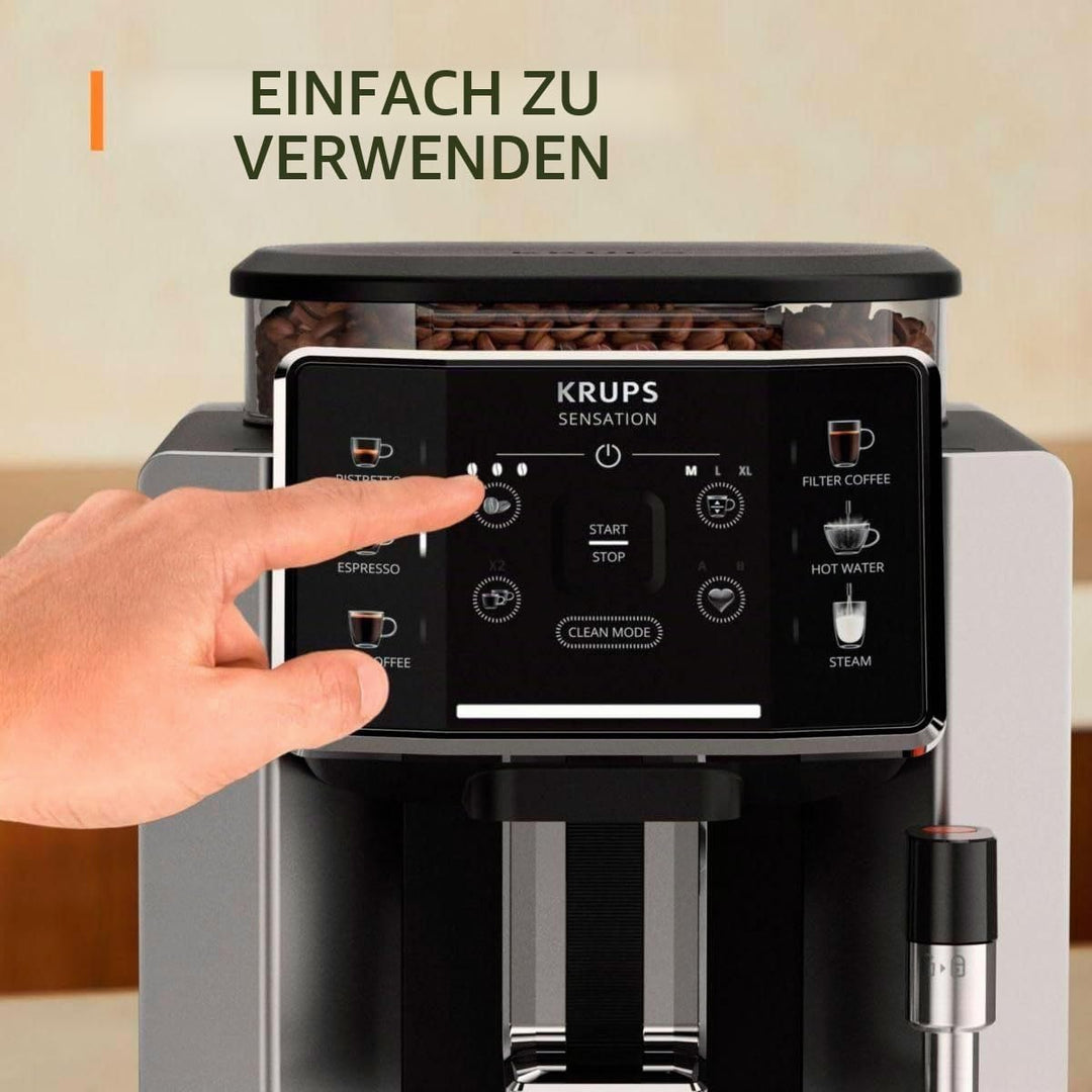 Machine à café à grain Krups Sensation EA910E10 1450 W Argent