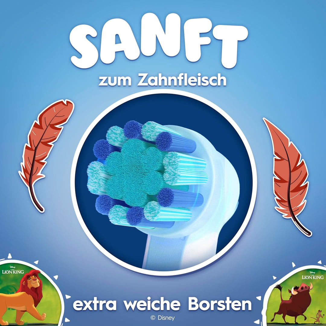 Oral-B Pro Kids König der Löwen Aufsteckbürsten für elektrische Zahnbürste, 8 Stück, extra weiche Bo