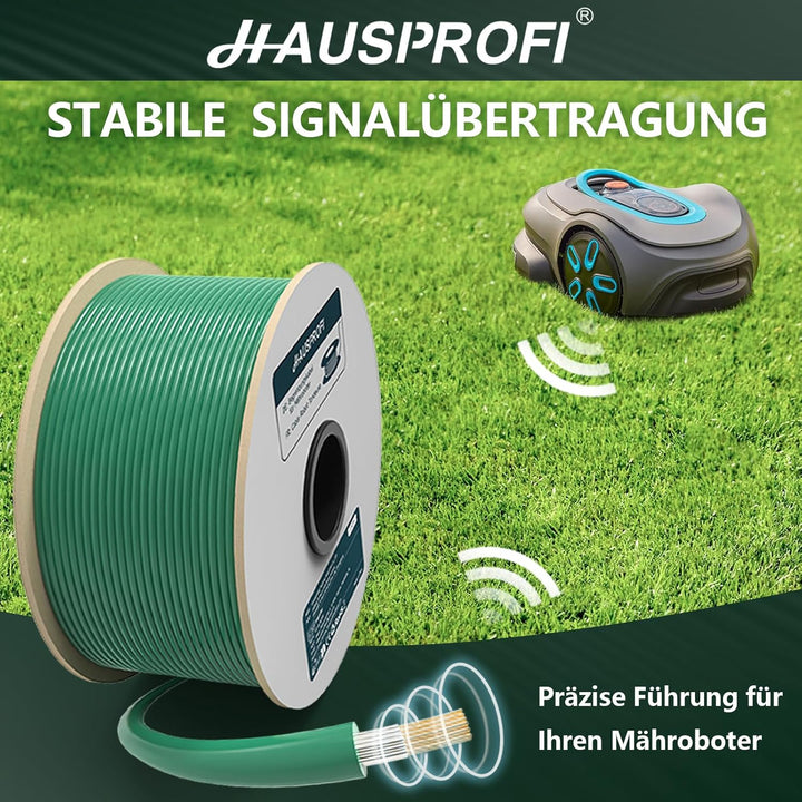 100M Universal Begrenzungskabel für Mähroboter, HAUSPROFI Begrenzungskabel für Rasenmäher - Begrenzu