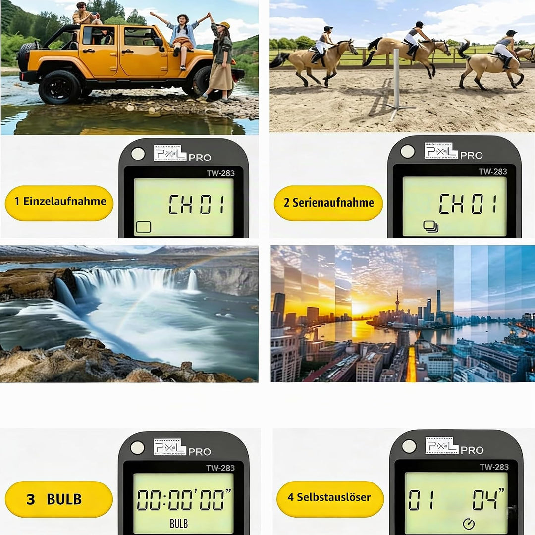 Pixel TW283-DC0 Kabellose Fernauslöser Funkausloeser Timer Intervalometer Kompatibel mit Nikon D3 D4