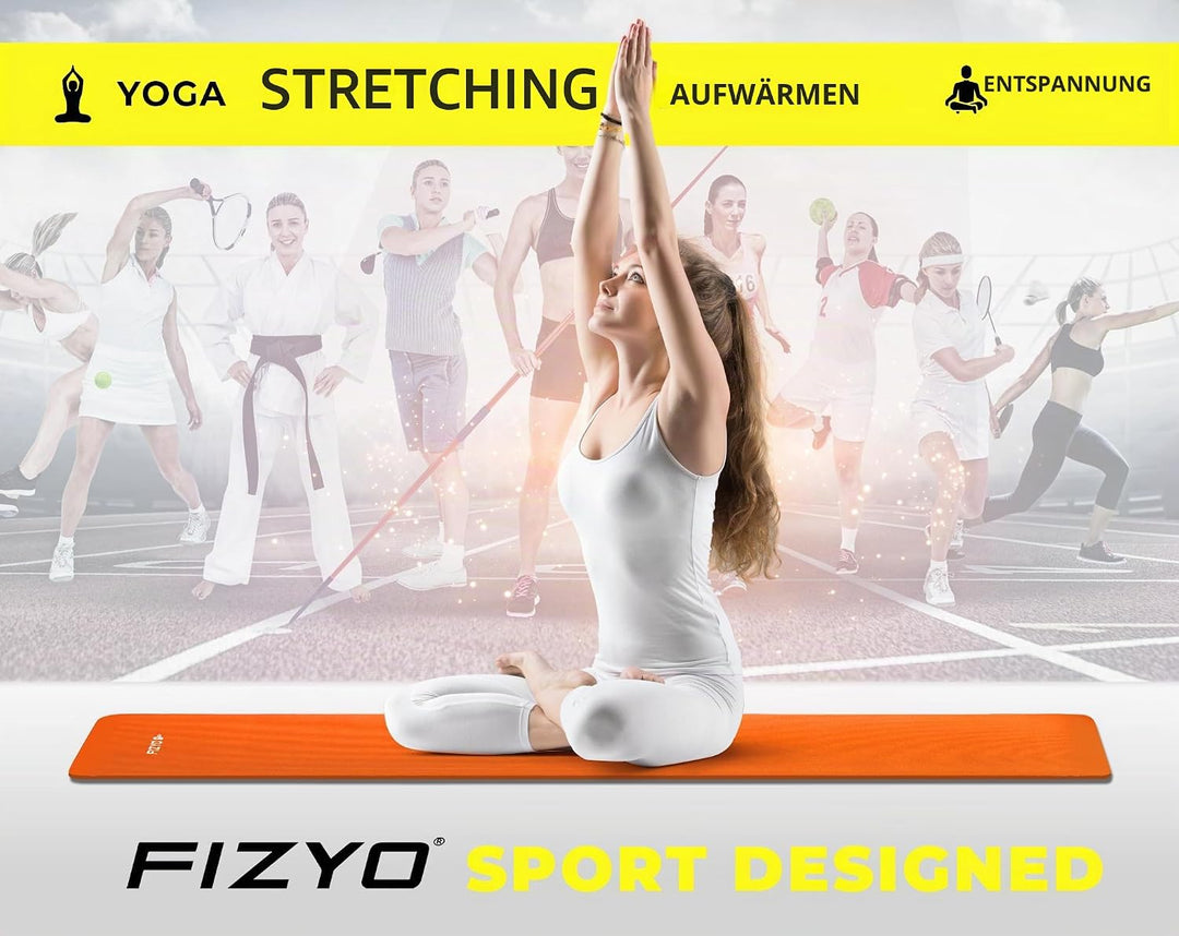 FIZYO Yogamatte 183x61x1 cm – Rutschfeste Fitness- &amp; Trainingsmatte aus NBR-Schaum – Gymnastikmatte