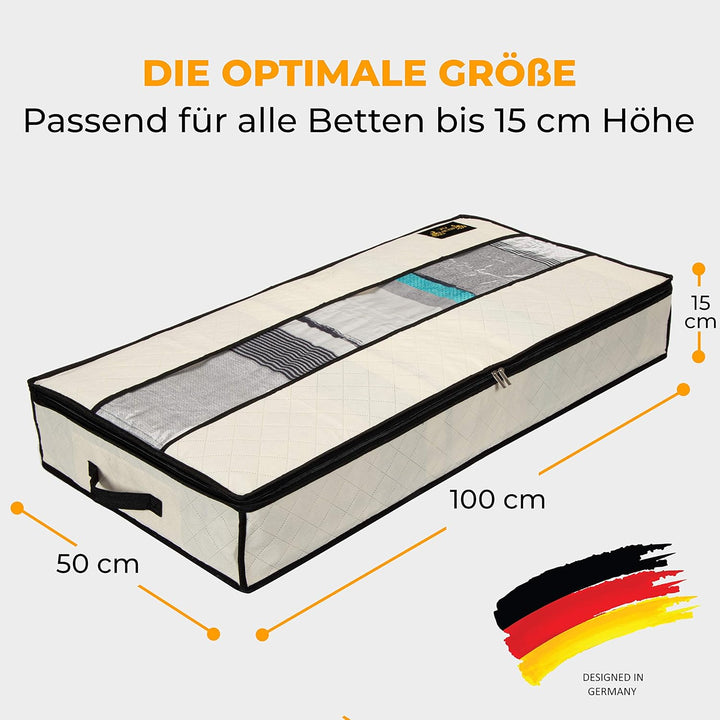 2er Set Unterbettkommode - 100x50x15cm Unterbett Aufbewahrungstaschen - wasserdichte Aufbewahrungsbo