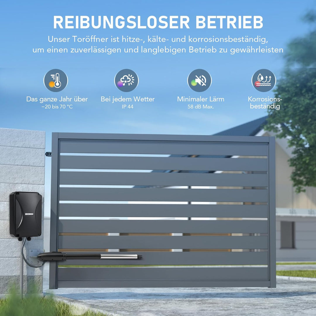 CO-Z Automatischer Flügeltorantrieb 300kg Einflügelig Torantrieb Drehtorantrieb Toröffner Drehtoröff
