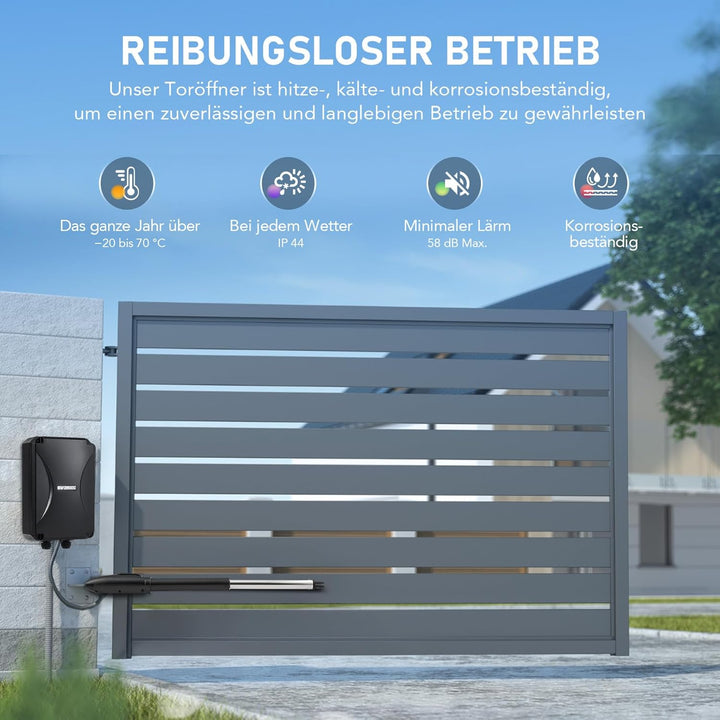 CO-Z Automatischer Flügeltorantrieb 300kg Einflügelig Torantrieb Drehtorantrieb Toröffner Drehtoröff