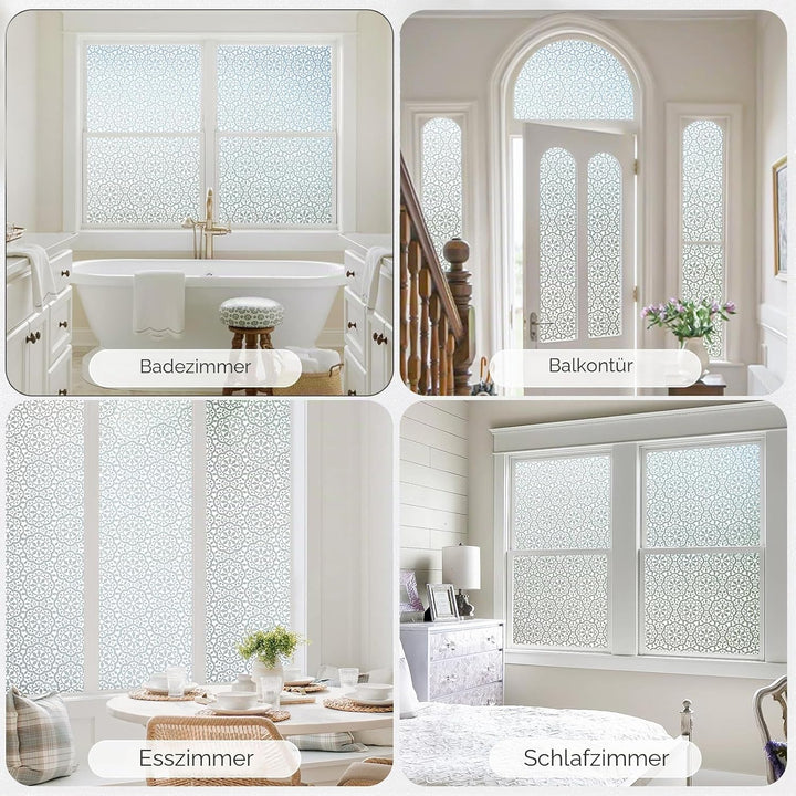 Lifetree Fensterfolie Blickdicht Selbsthaftende Sichtschutzfolie Fenster Dekofolie Privatsphäre Stat
