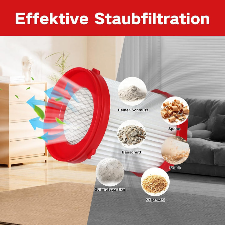 2 Stück Hepa Filter für Bosch Gas 18 V, GAS18V-3 / GAS18V-10L Ersatzfilter | Waschbare VF320H HEPA E