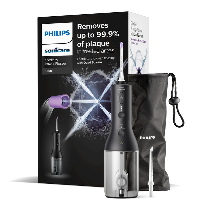 Philips Sonicare kabelloser Power Flosser 3000 Munddusche, Wasser-Flosser für Zähne, Zahnfleisch und
