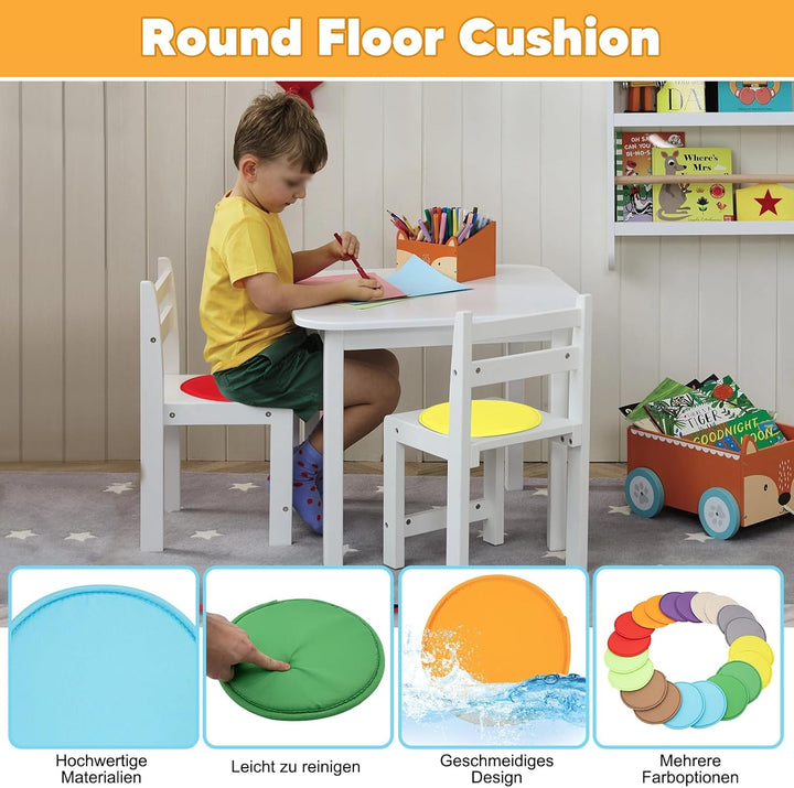 20er Set Sitzkissen Rund Schaumstoff Outdoor Kinder rutschfest Bodenkissen Sitzunterlage für Kinder,
