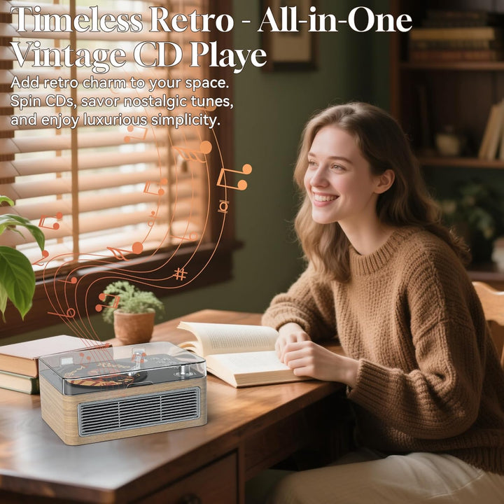 Gueray Tragbarer CD Player Bluetooth CD-Player mit Lautsprecher & Radio & Fernbedienung Unterstützt