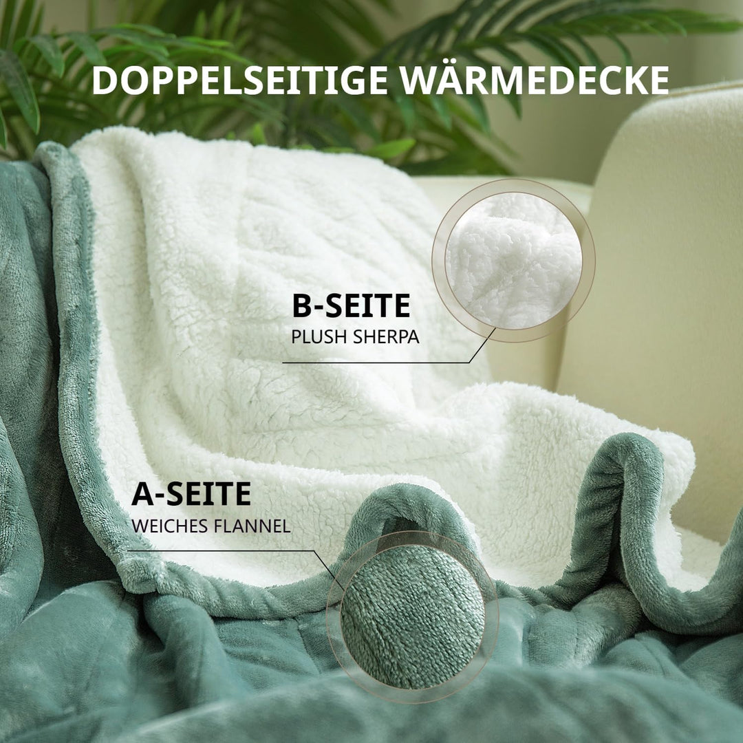 GOTCOZY Heizdecke 130x180 cm - Weicher seidiger Plüsch Wärmedecke Heizdecke 6 Heizstufen und 10 Stun