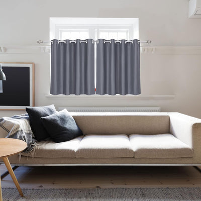 PiccoCasa 2er Set Gardine für Küche Polyester Scheibengardine Kurzgardine Blickdicht Kleine Gardine